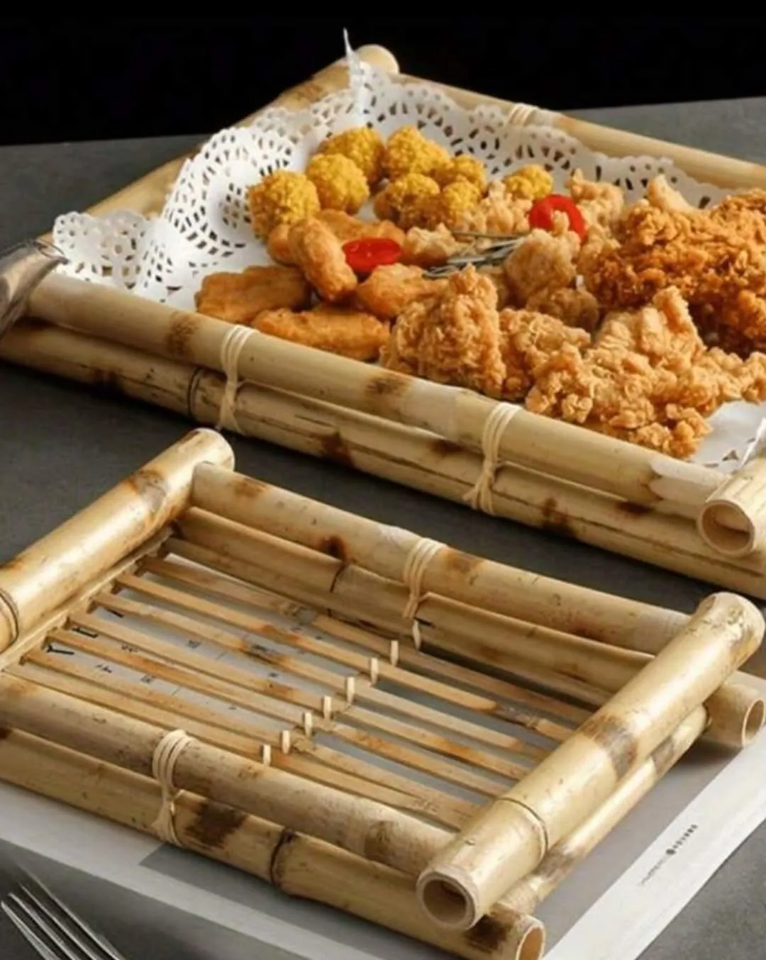 Tiered Bamboo Treat Stand