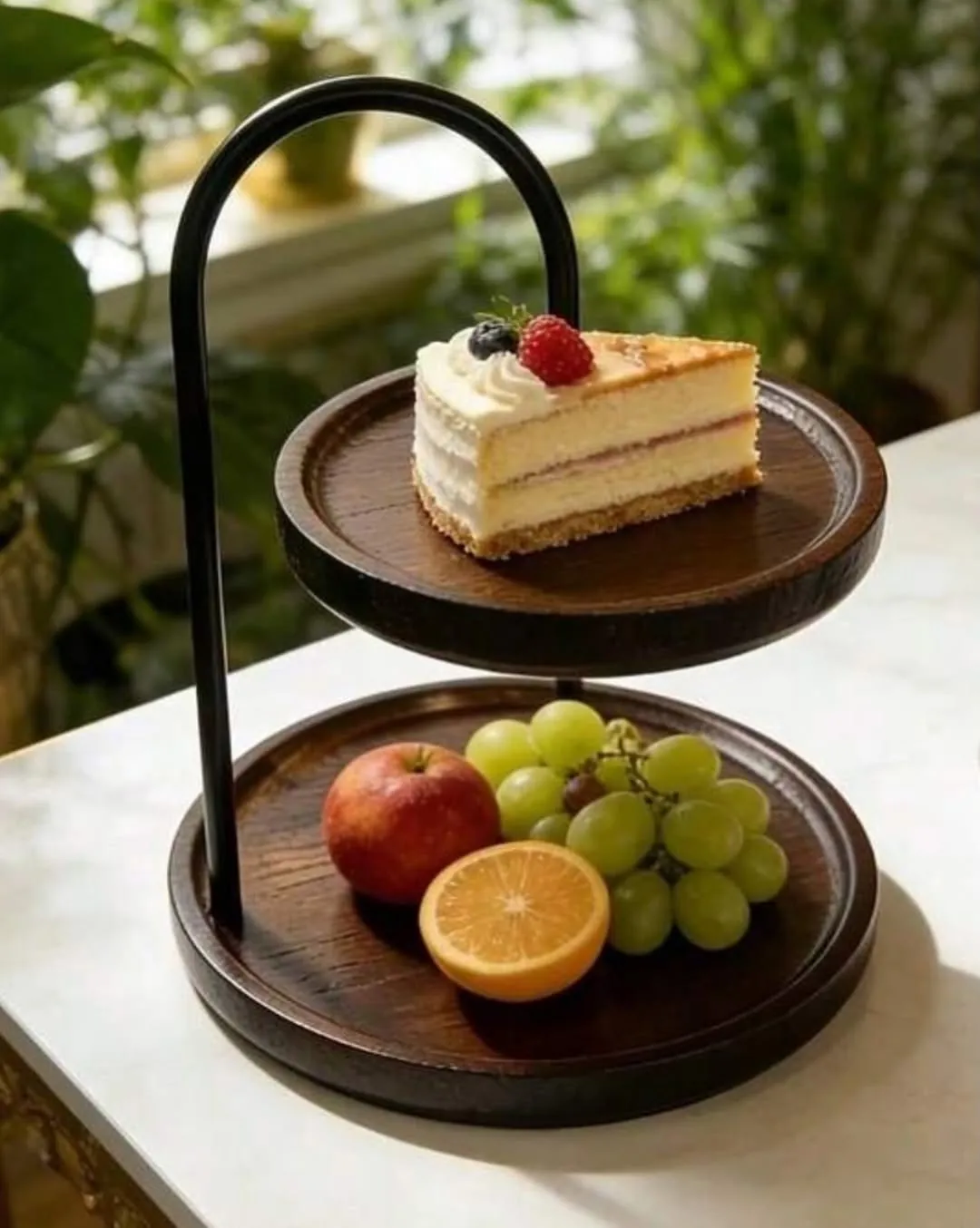 Tiered Bamboo Treat Stand