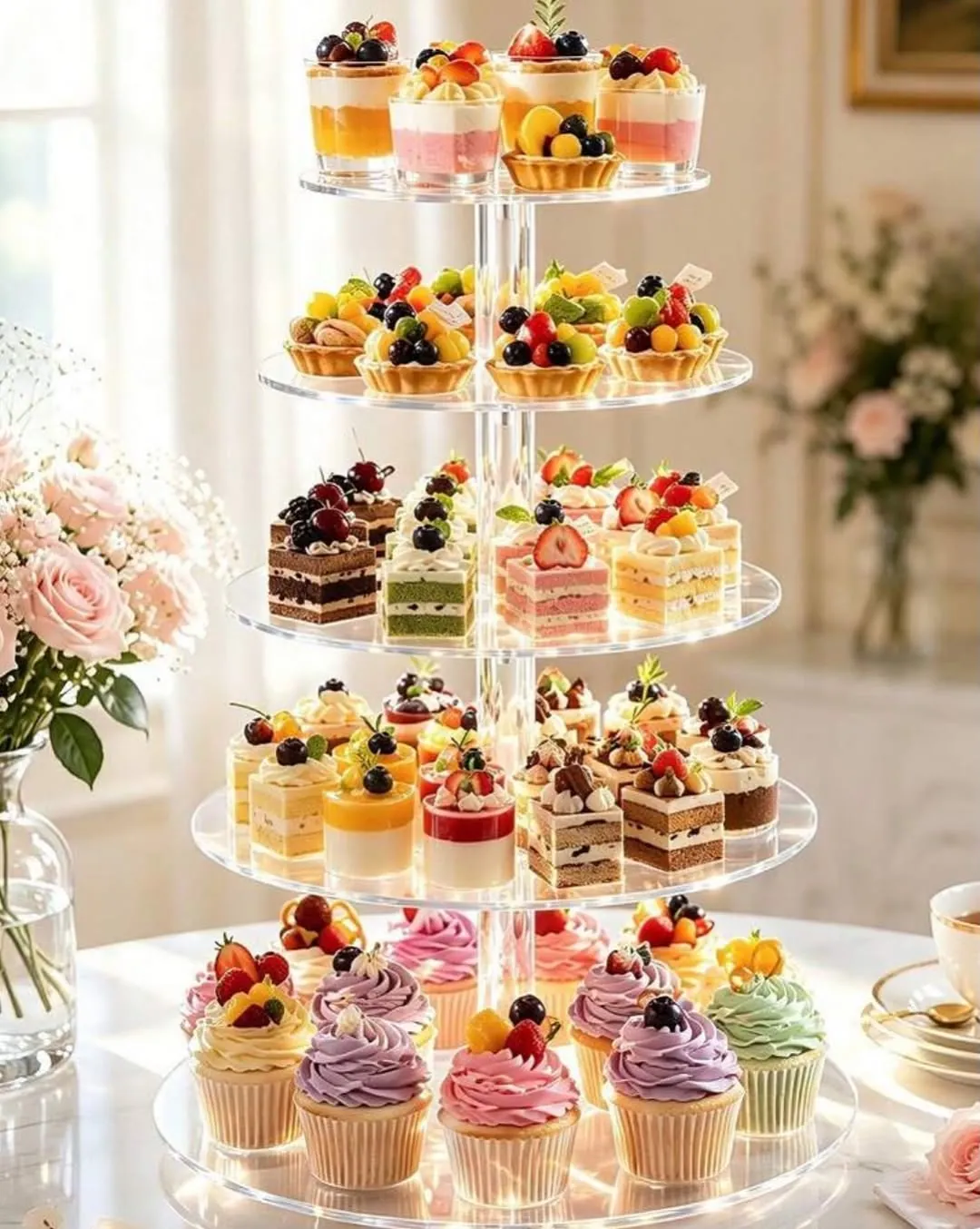 Tiered Bamboo Treat Stand