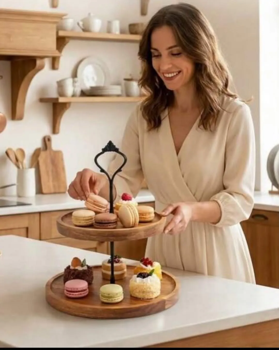 Tiered Bamboo Treat Stand