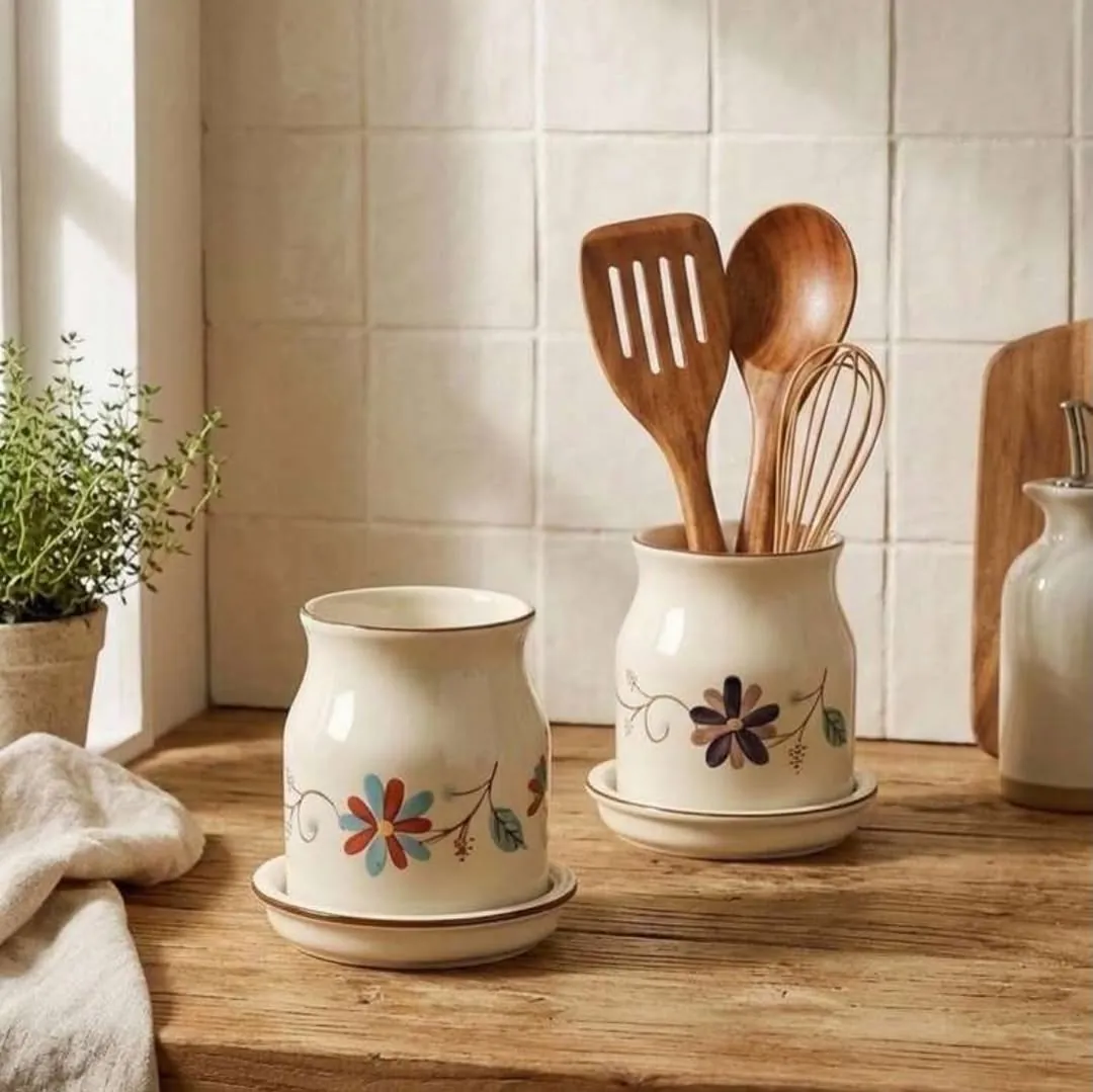 Ceramic Utensil Holder Set