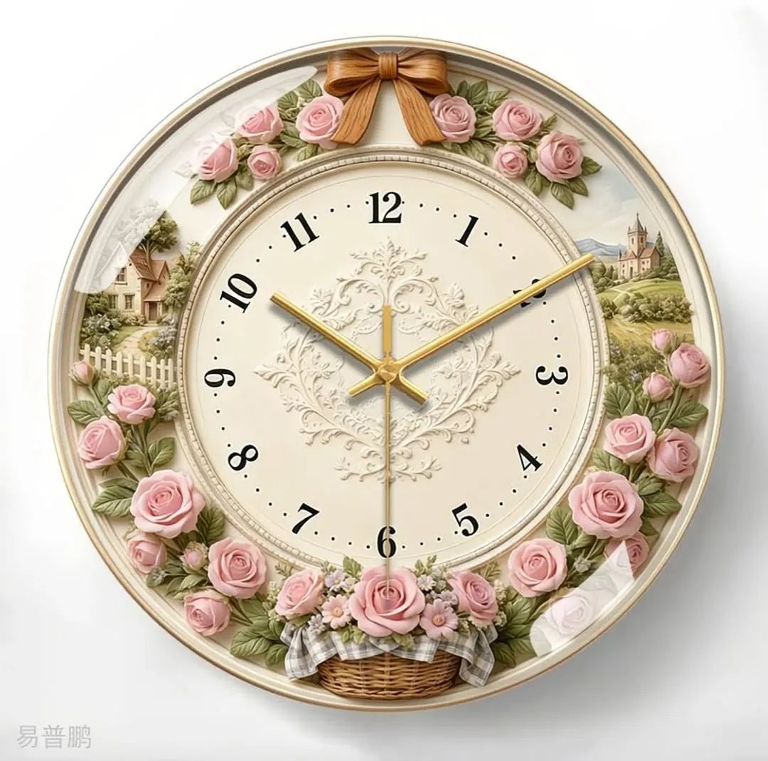 Dried Flower Resin Wall Clock