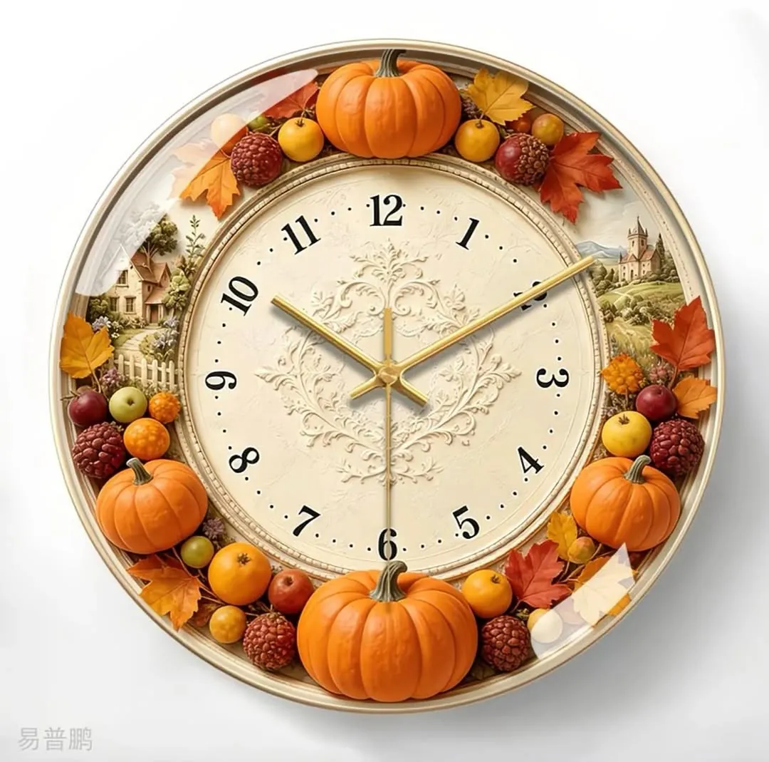Dried Flower Resin Wall Clock