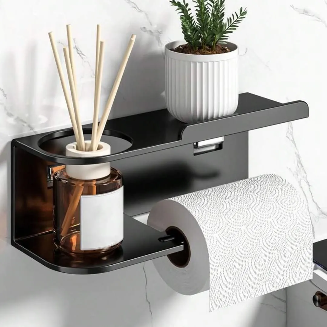 Bathroom Shelf with Towel Ring