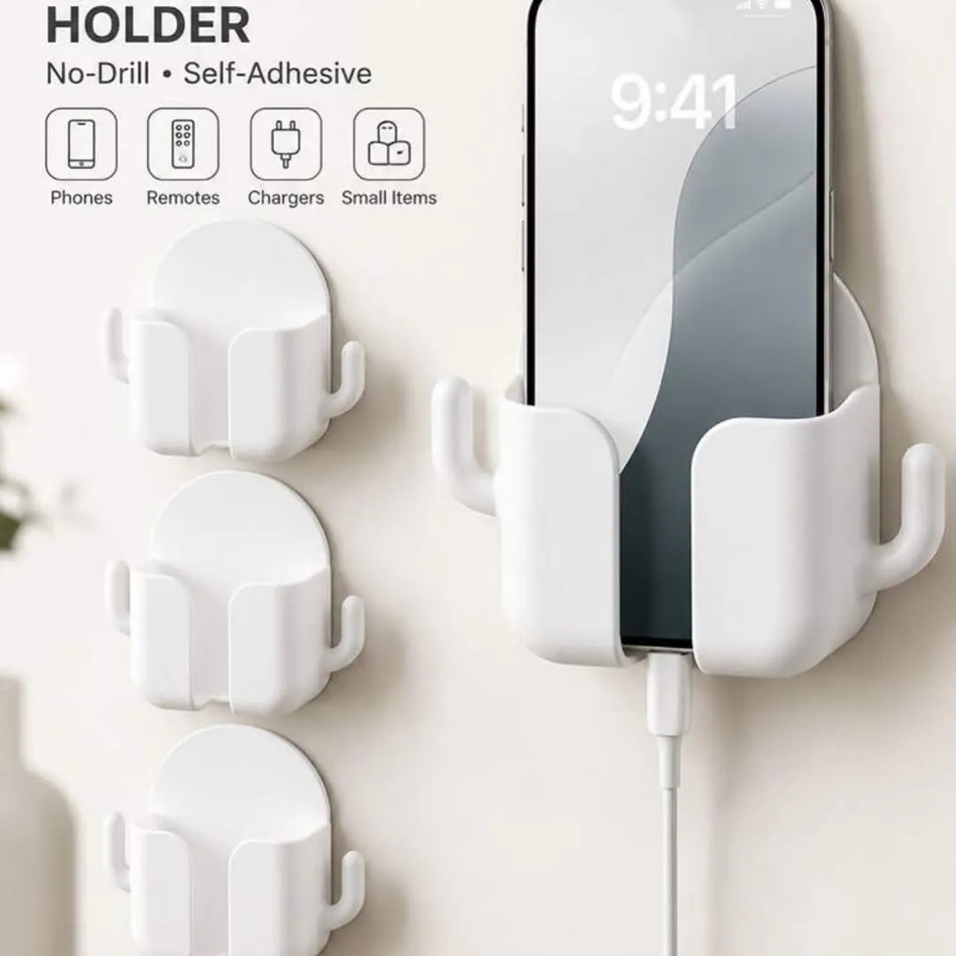 Wall-Mounted Remote and Phone Holder