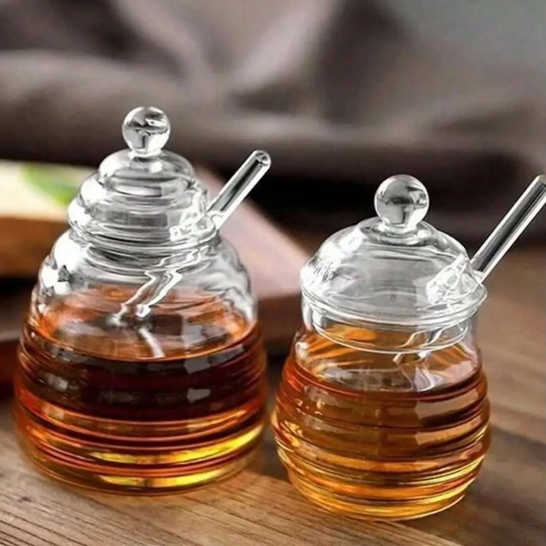 Bee-Themed Ceramic Honey Jars