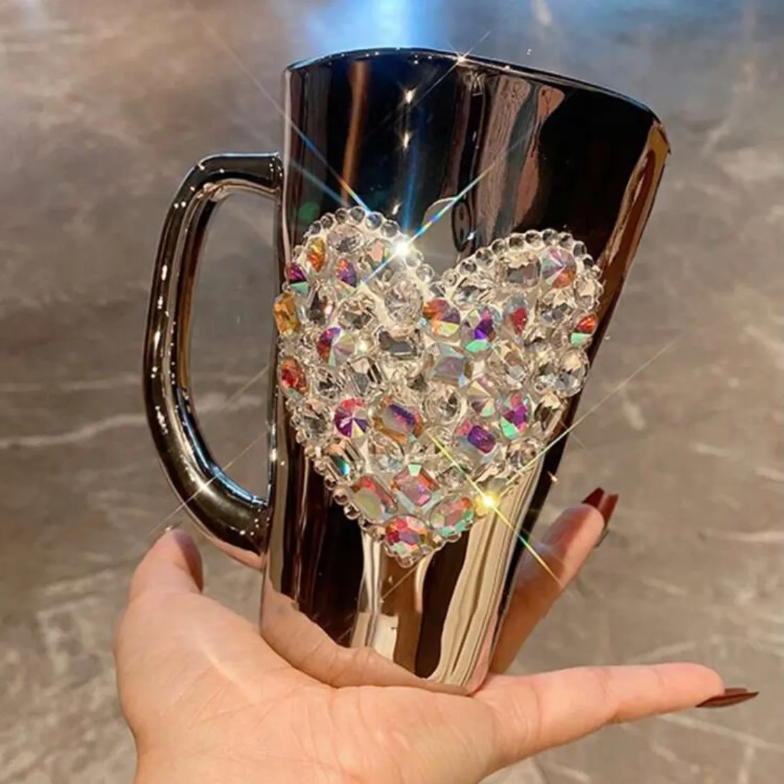 Floral Decorative Glass Teacup Set