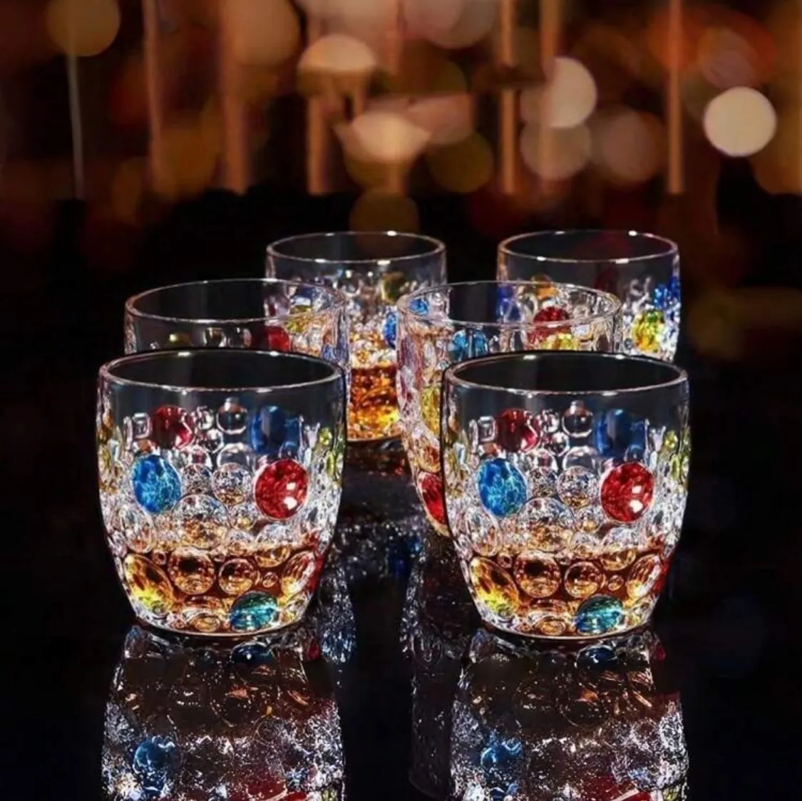 Floral Decorative Glass Teacup Set