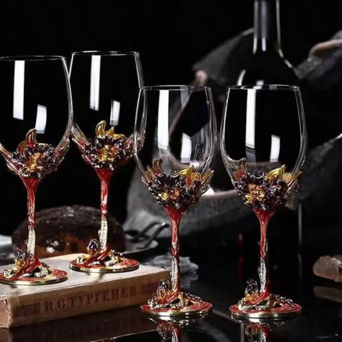 Floral Decorative Glass Teacup Set