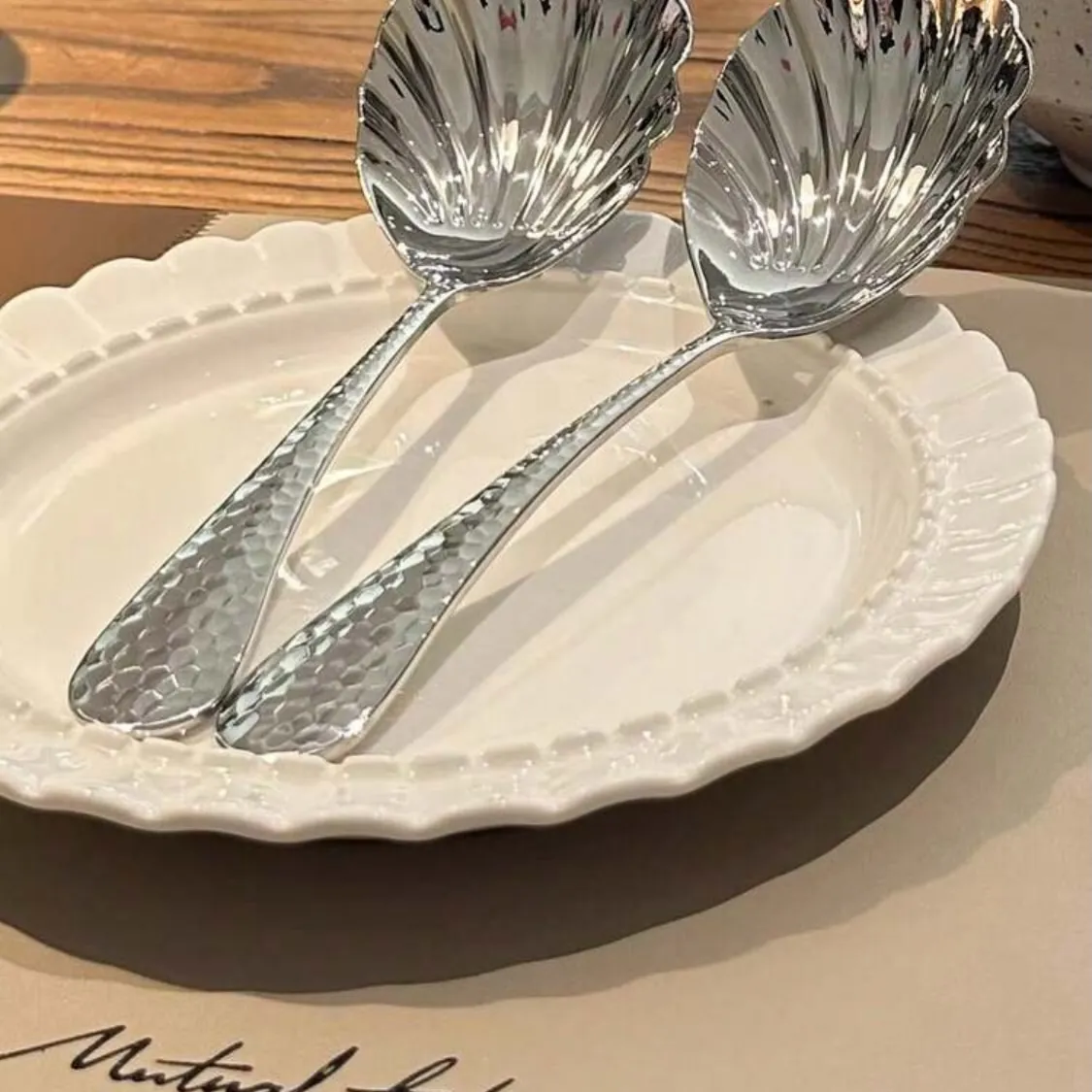 Stainless Steel Serving Spoon and Slotted Spoon Set