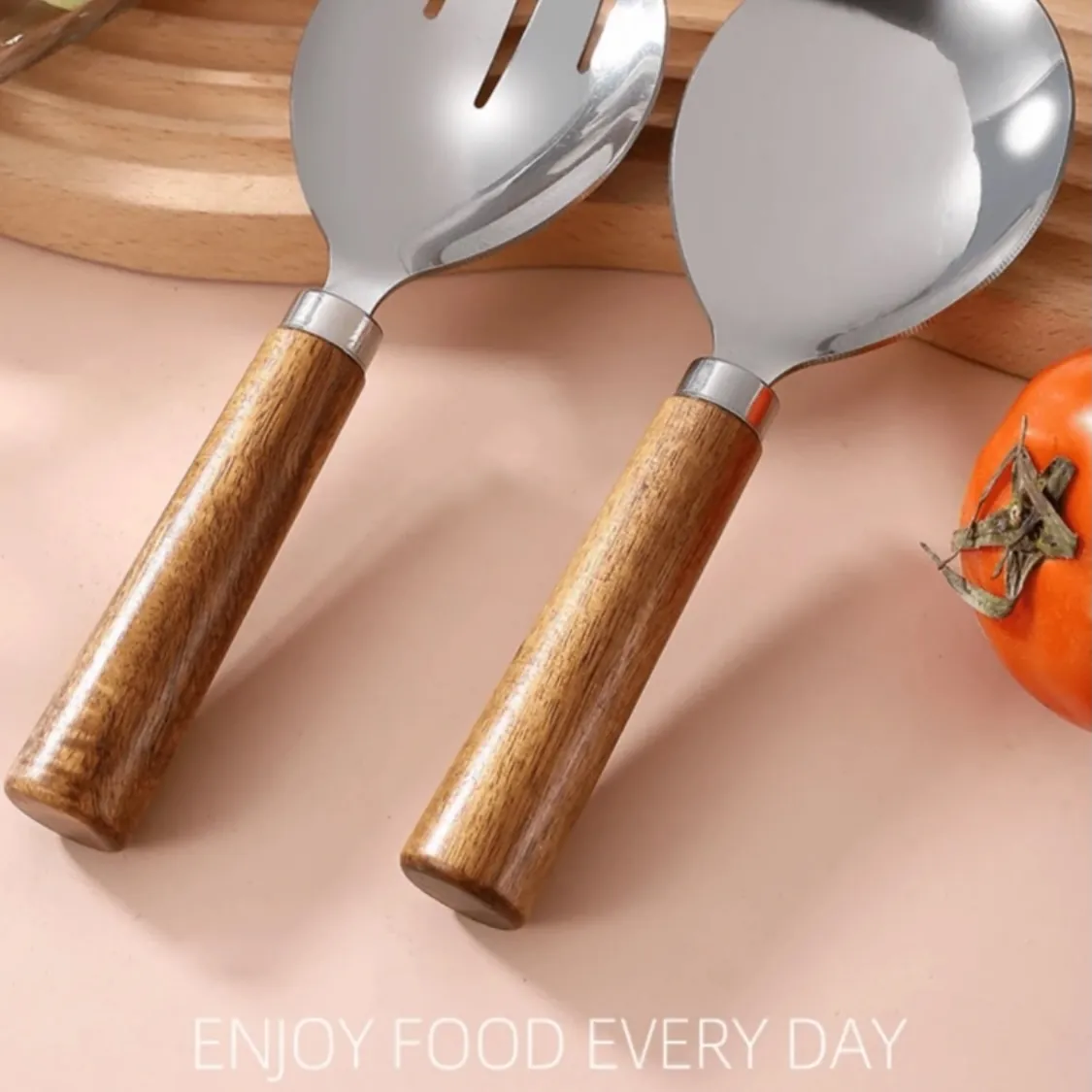 Stainless Steel Serving Spoon and Slotted Spoon Set