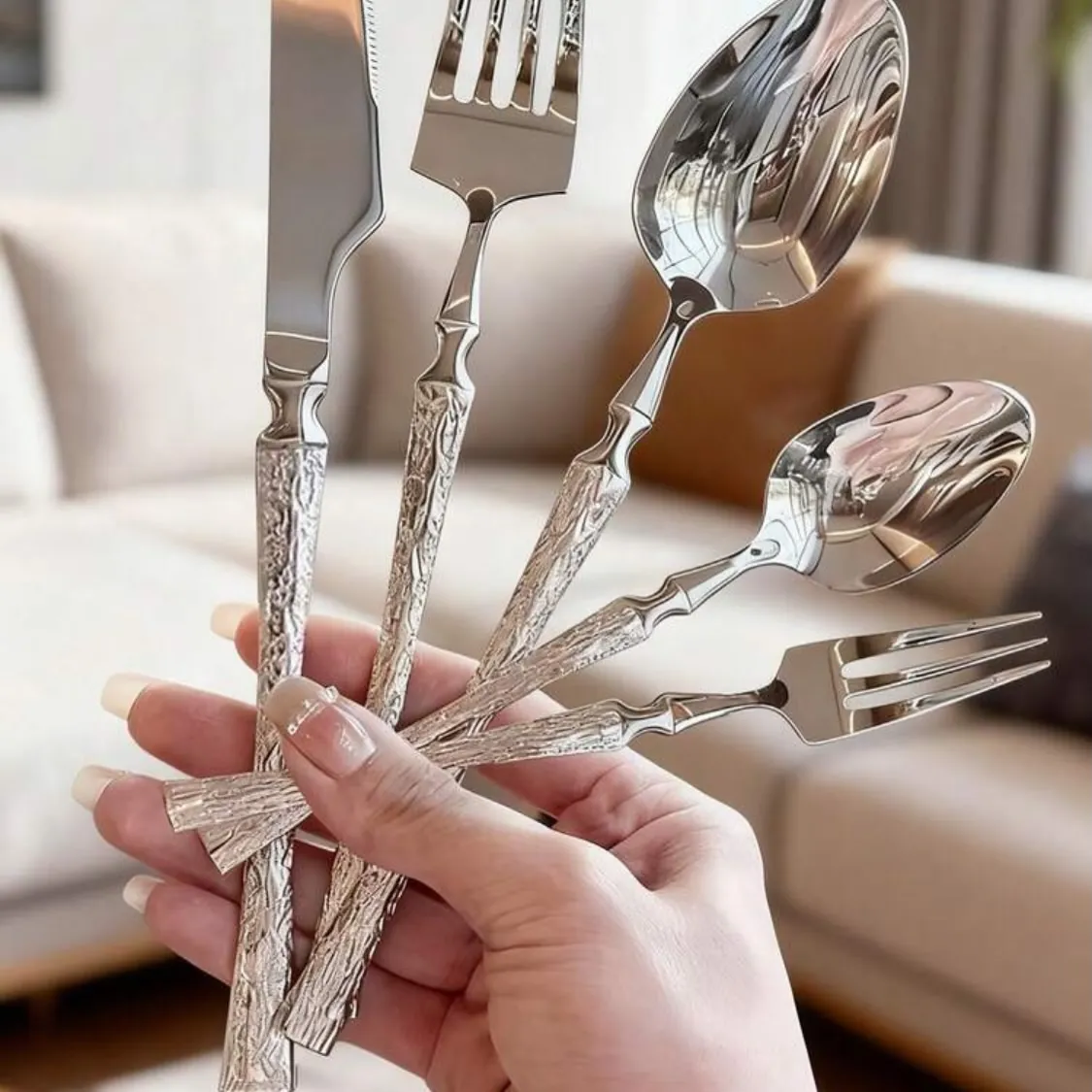 Stainless Steel Serving Spoon and Slotted Spoon Set