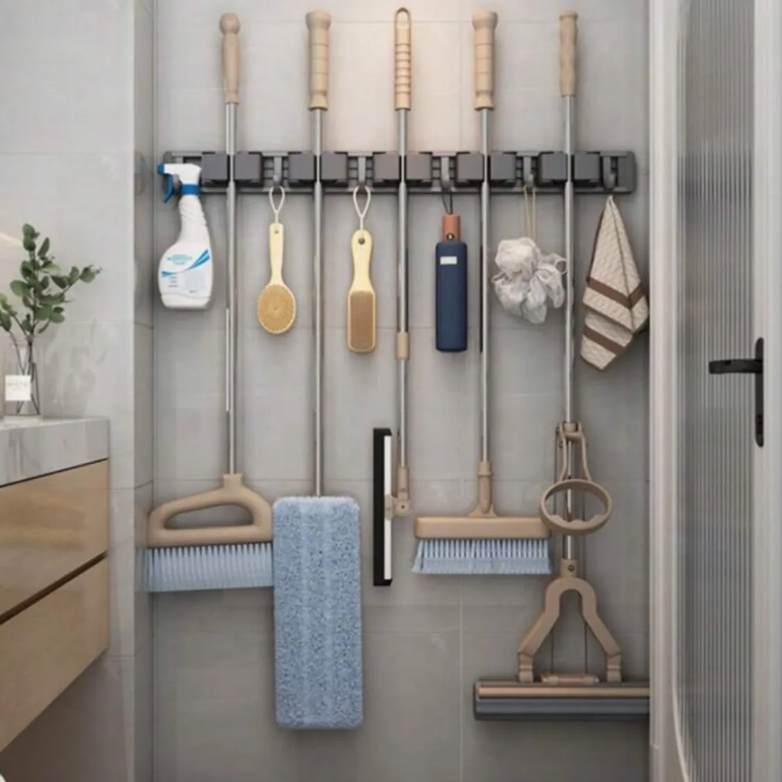 Mop and Broom Holder Organizer