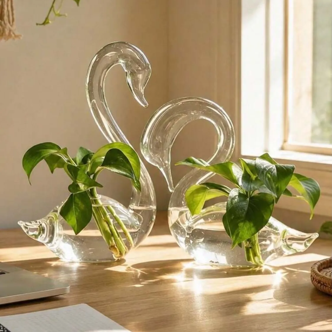 Swan Glass Vases