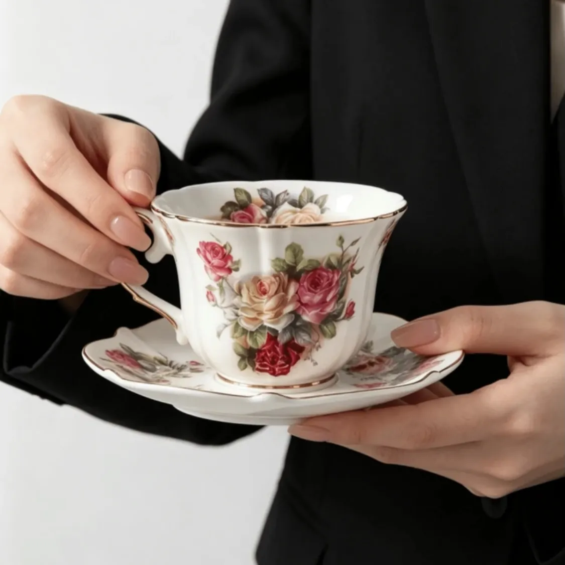 Floral Tea Cup and Saucer