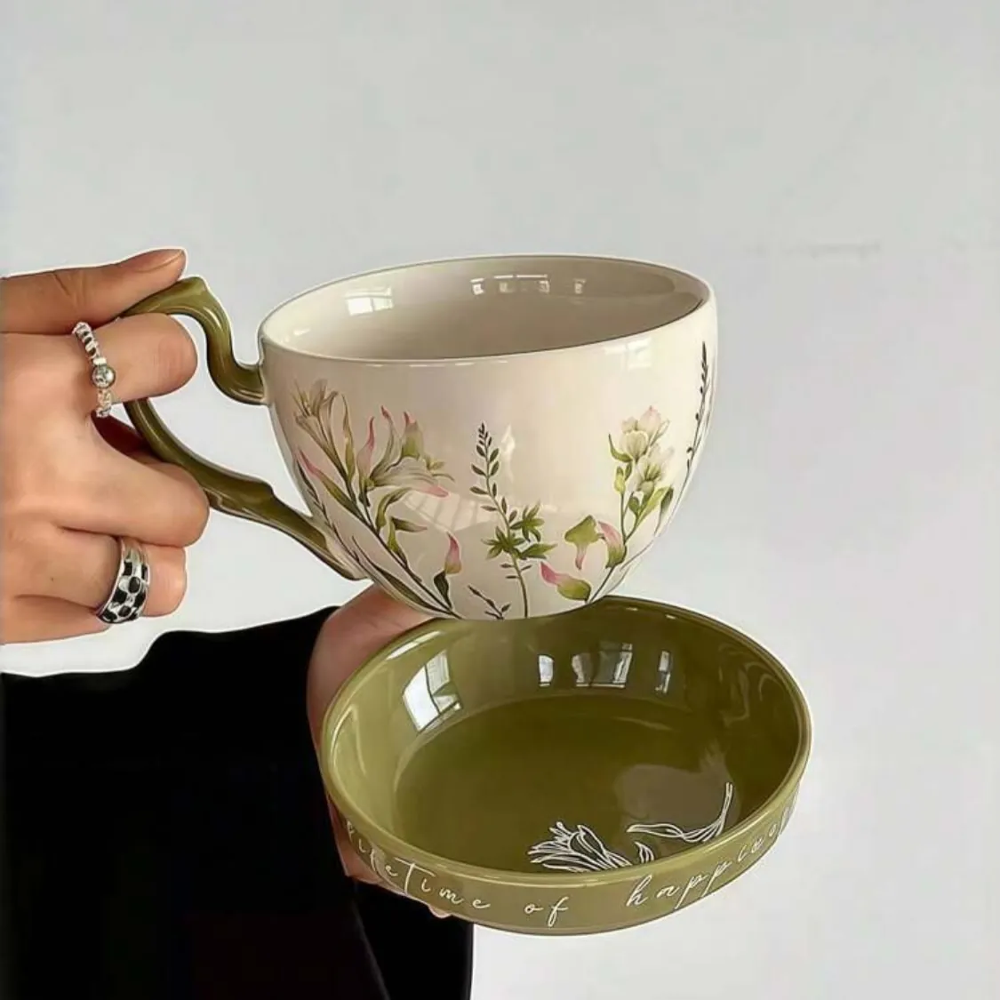 Floral Tea Cup and Saucer