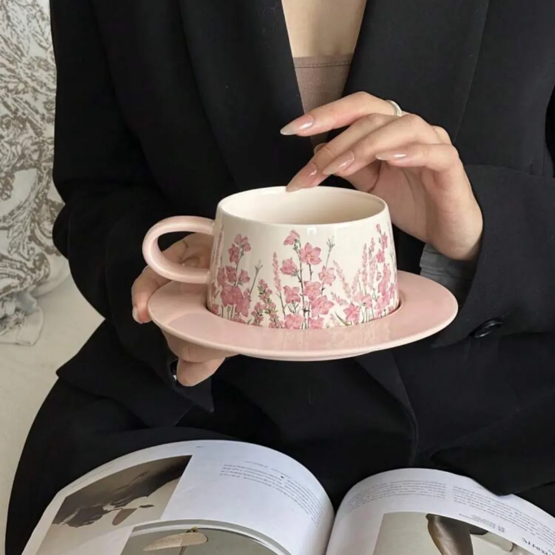 Floral Tea Cup and Saucer