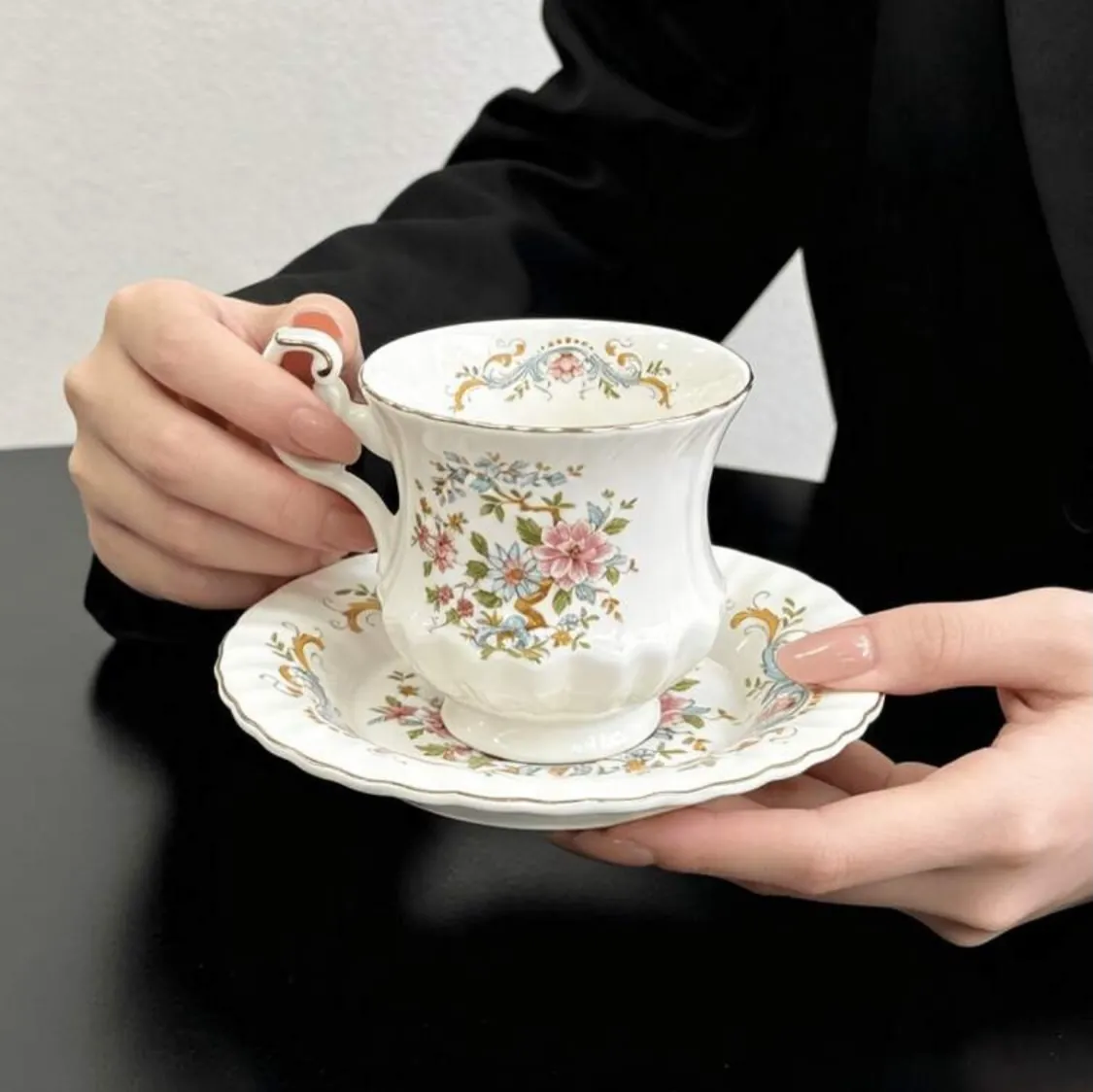 Floral Tea Cup and Saucer