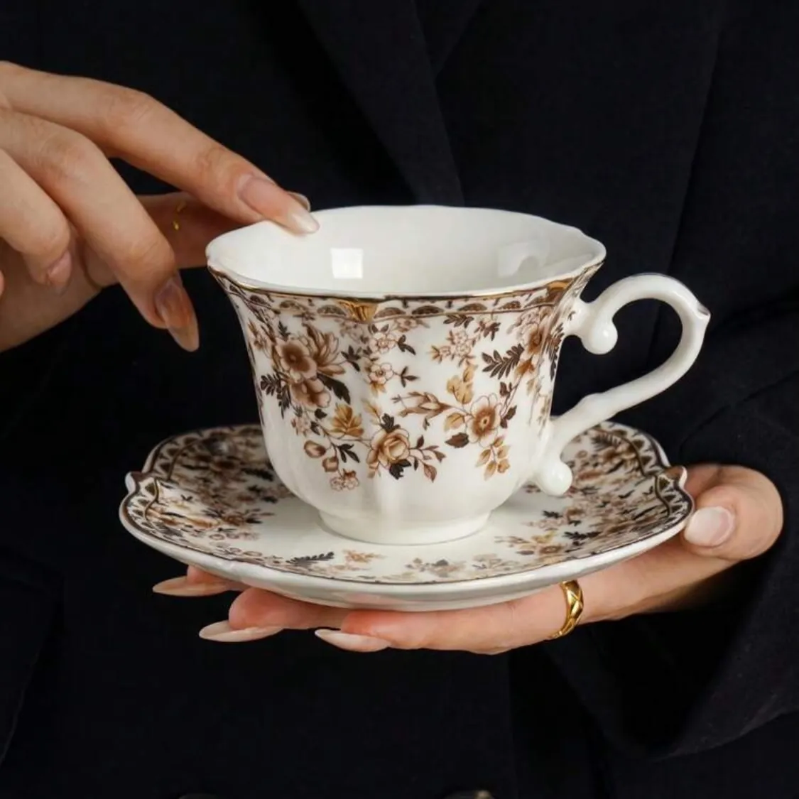 Floral Tea Cup and Saucer
