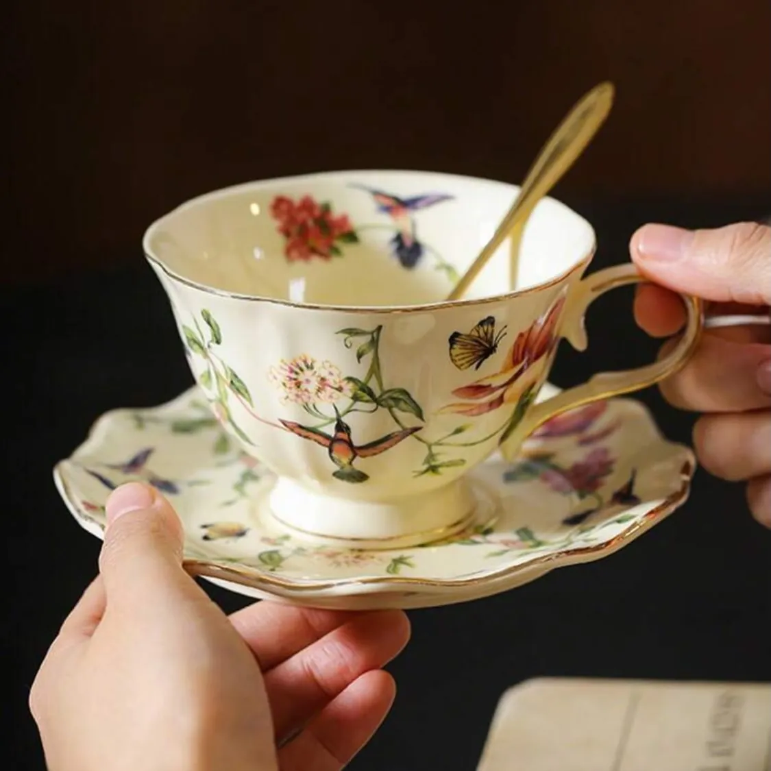 Floral Tea Cup and Saucer