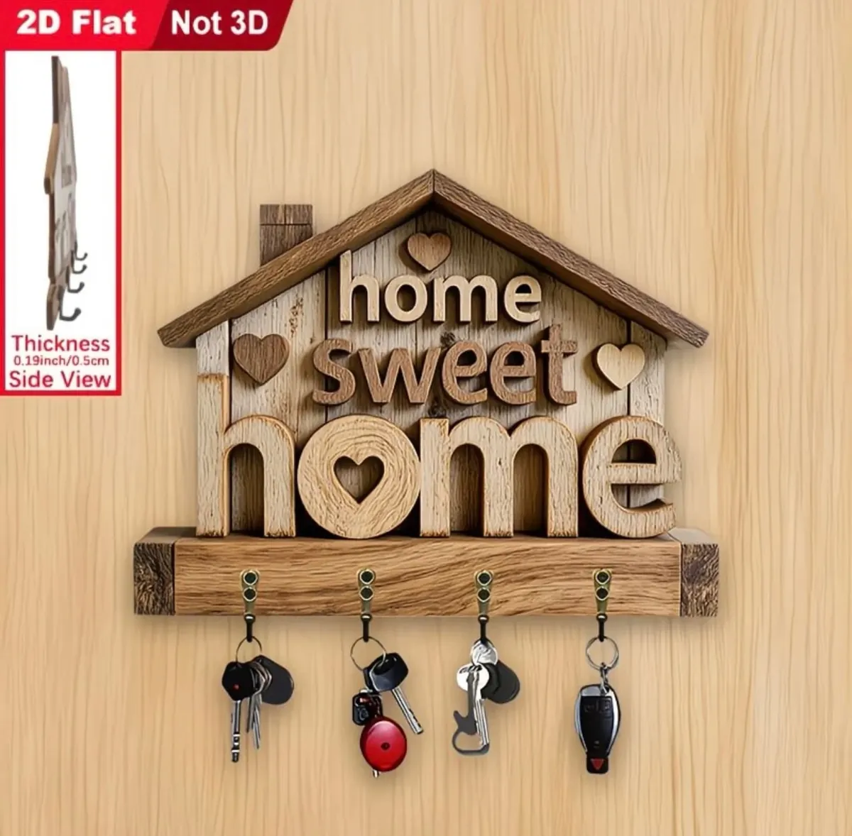 Wooden Welcome Key Holder