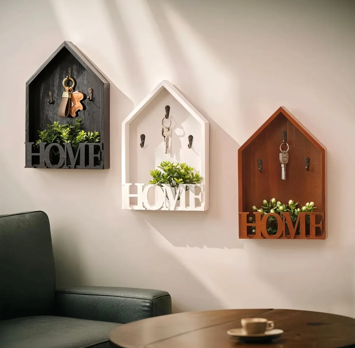 Wooden Welcome Key Holder