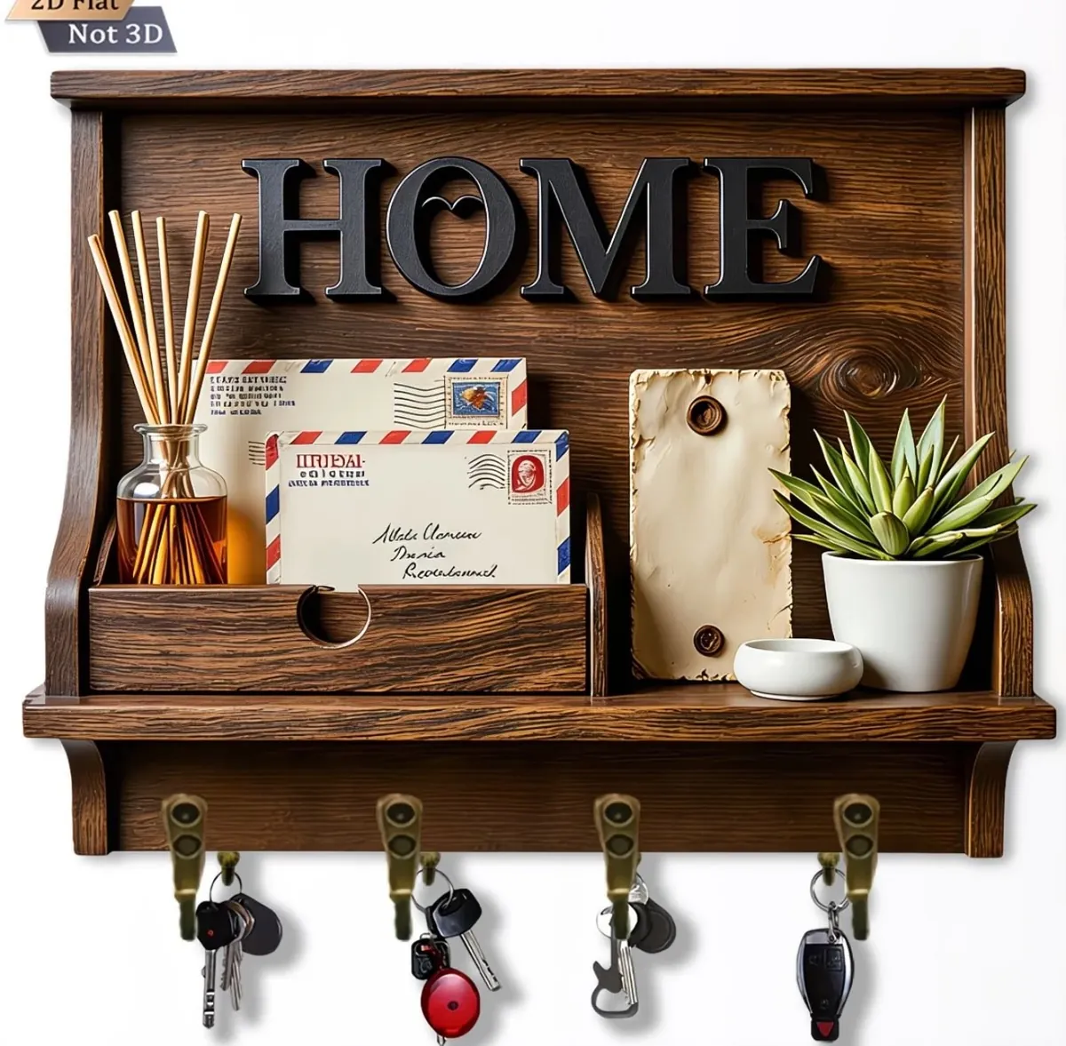 Wooden Welcome Key Holder