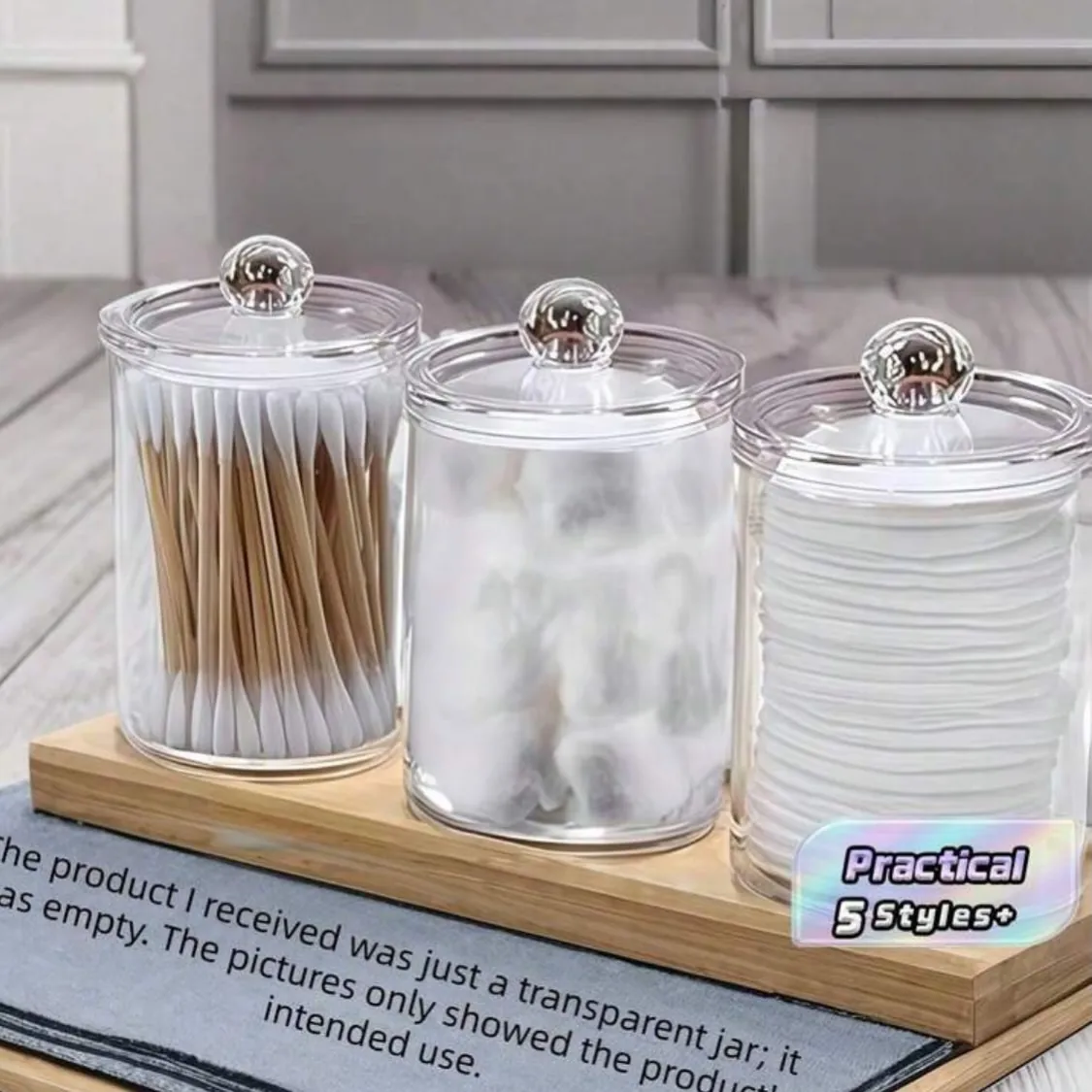 Glass Storage Jars with Wooden Tray