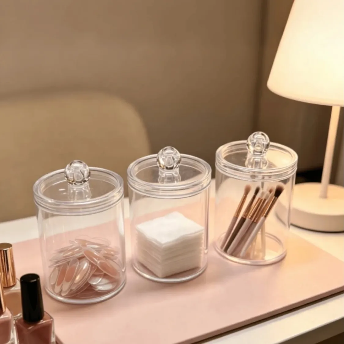 Glass Storage Jars with Wooden Tray