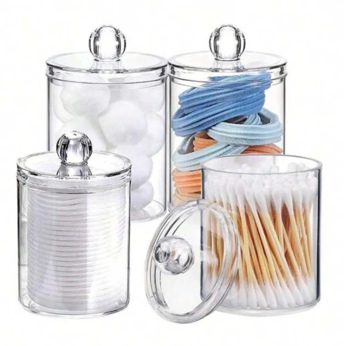 Glass Storage Jars with Wooden Tray
