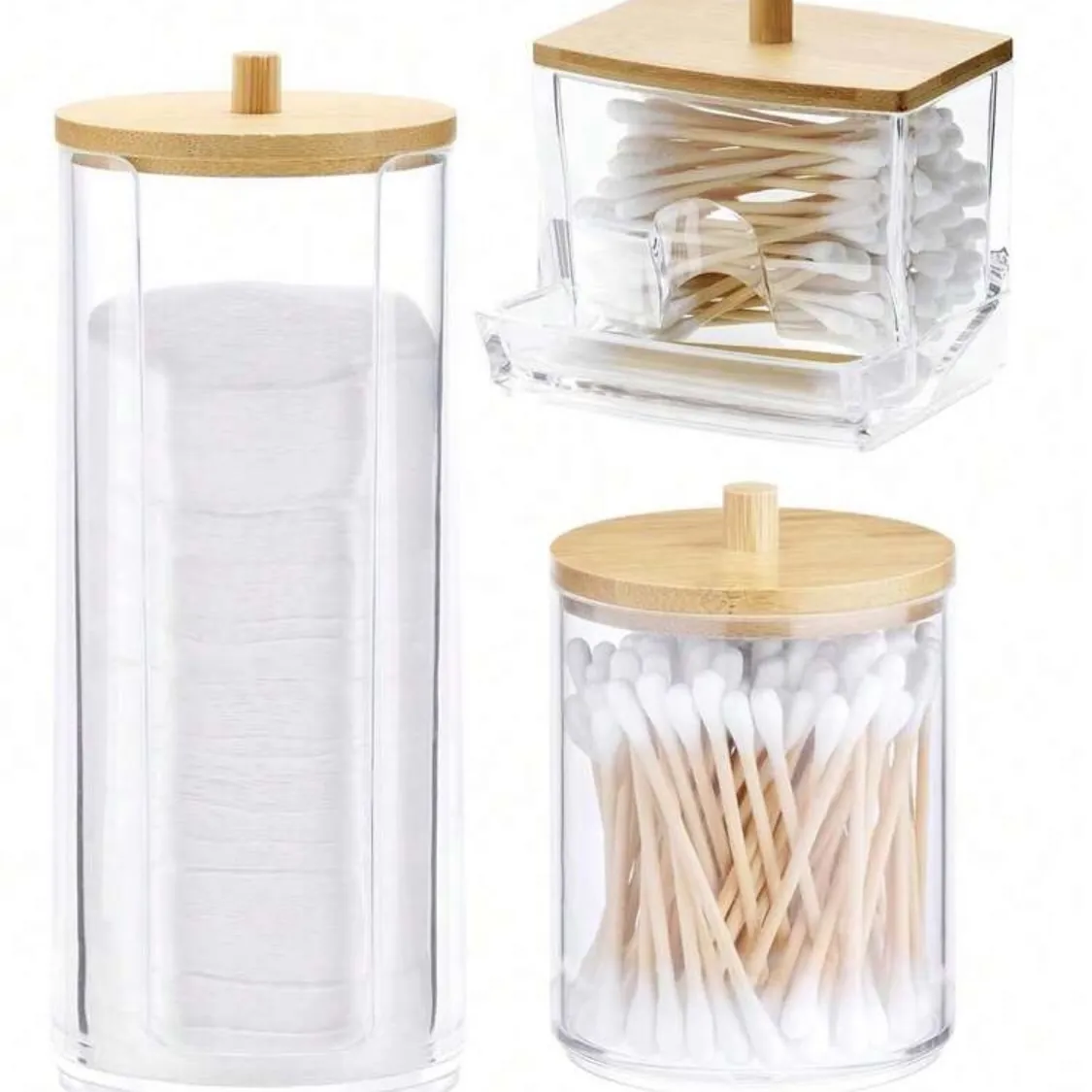 Glass Storage Jars with Wooden Tray