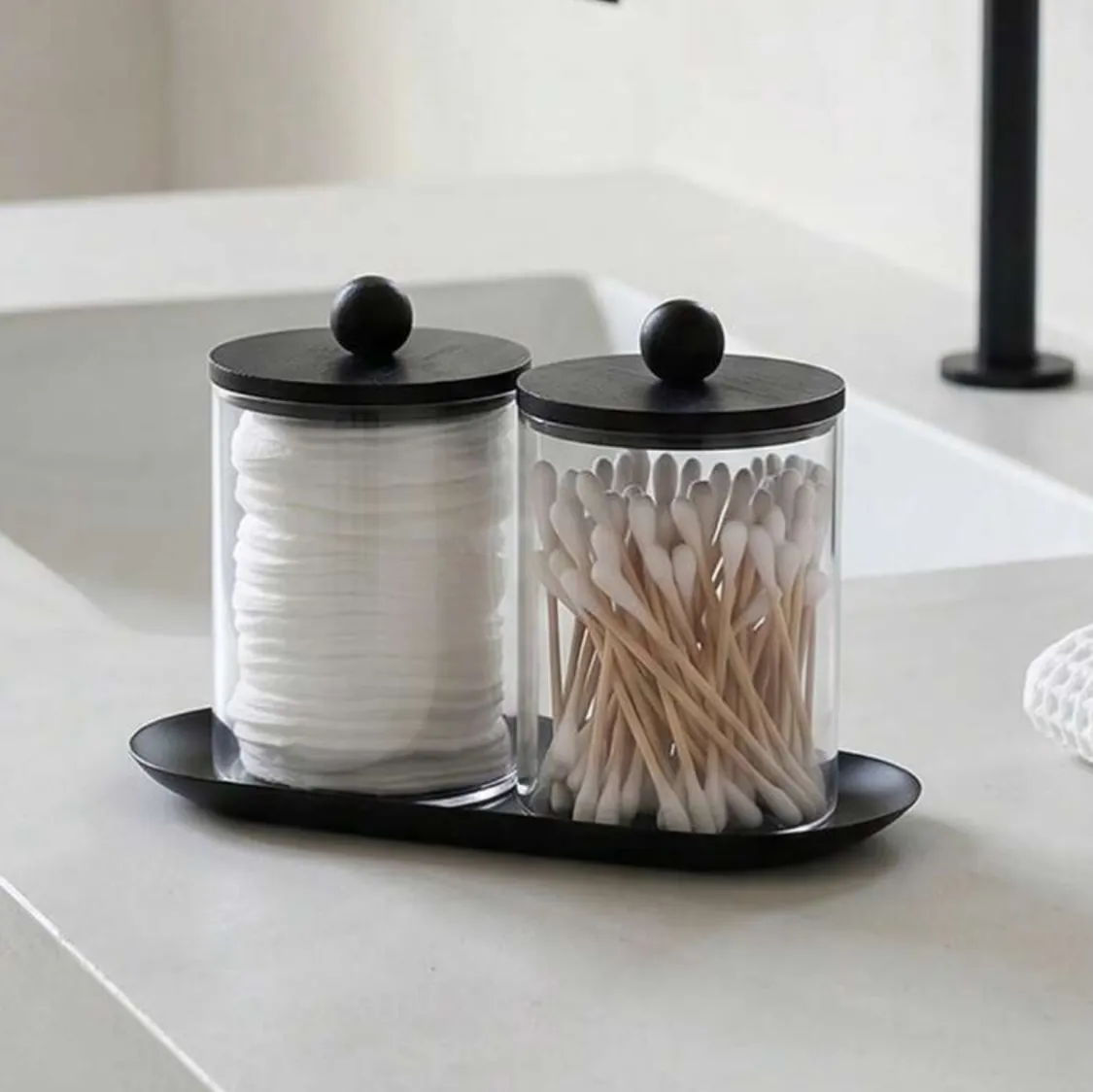 Glass Storage Jars with Wooden Tray