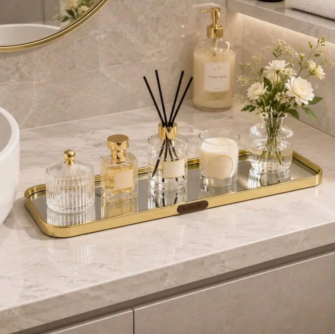Mirrored Gold Tray