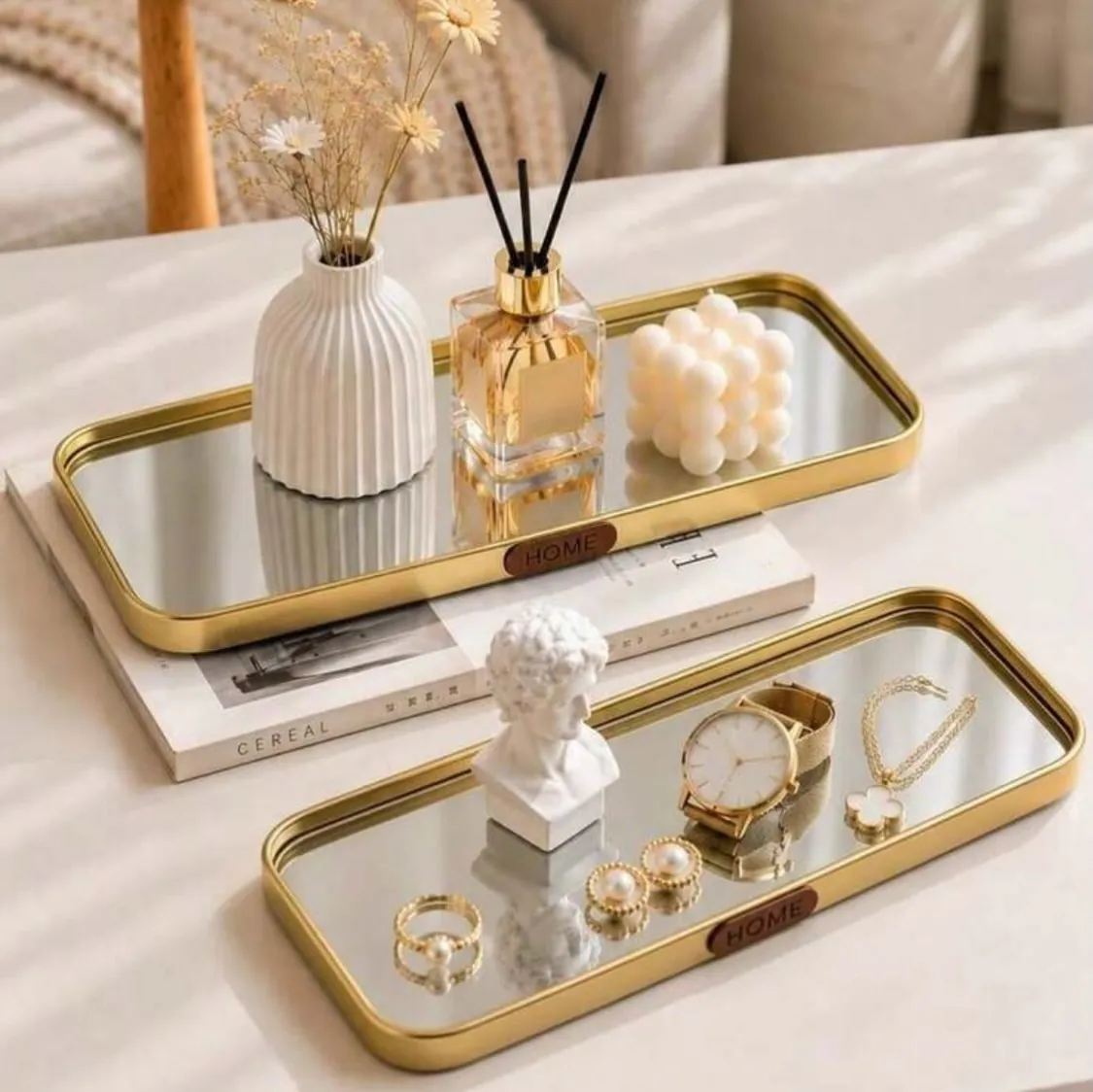 Mirrored Gold Tray