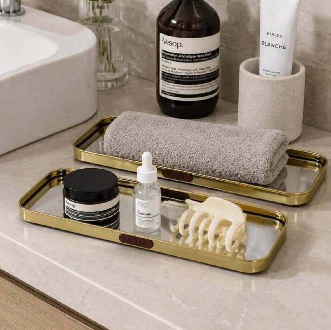 Mirrored Gold Tray