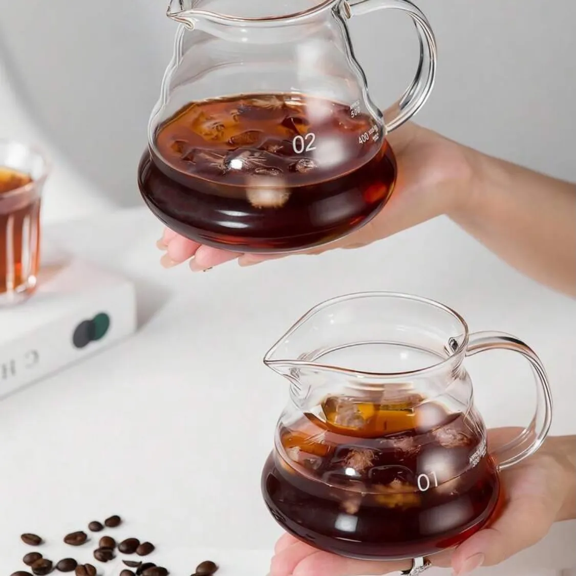 Glass Coffee Carafe with Wooden Handle