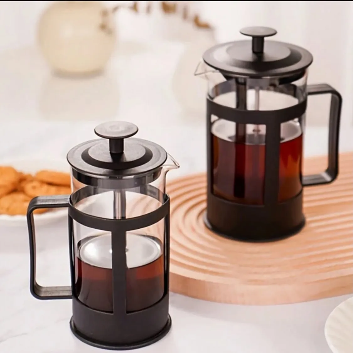 Glass Coffee Carafe with Wooden Handle