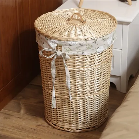 Wicker Laundry Basket with Lid