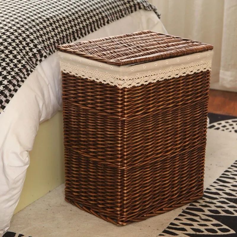 Wicker Laundry Basket with Lid