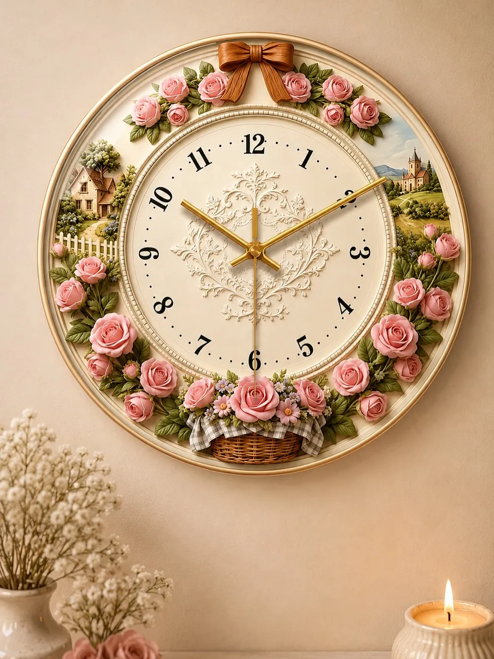 Decorative Floral Wall Clock