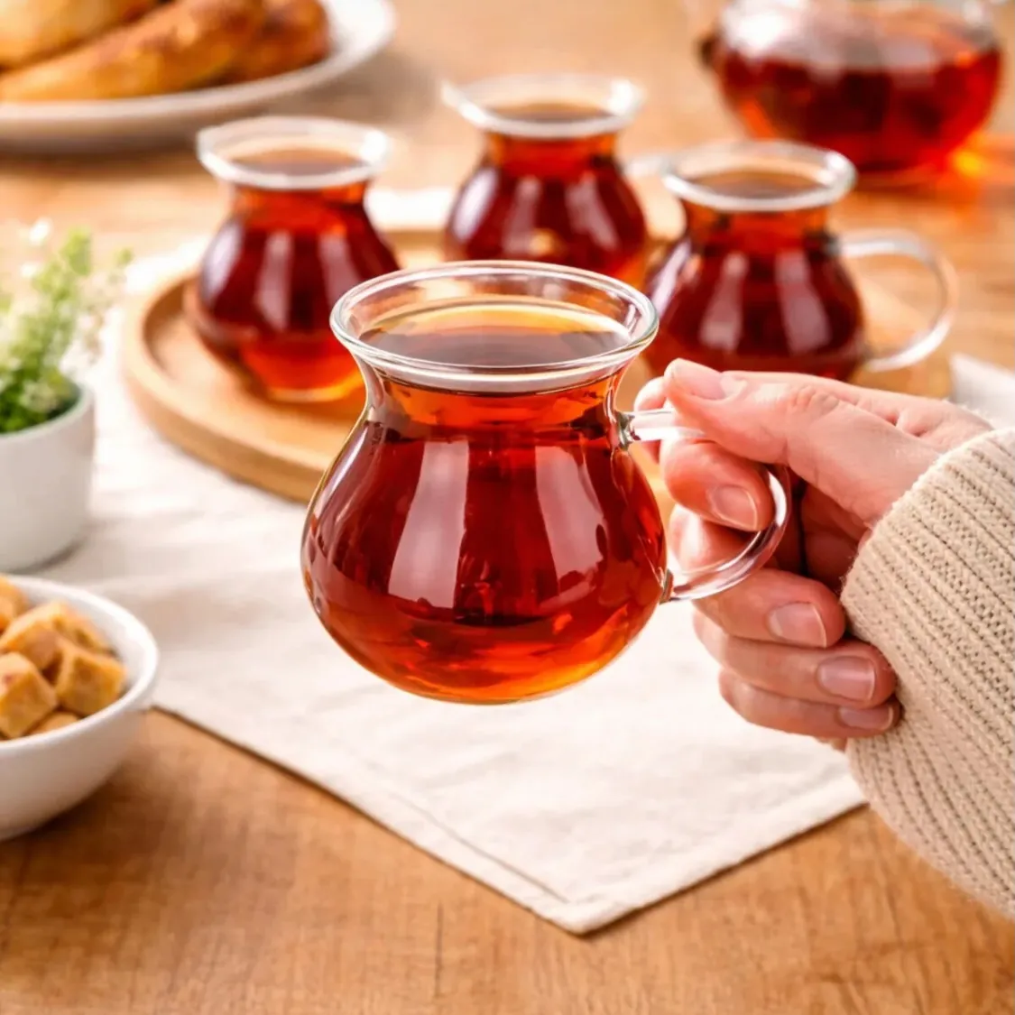 Glass Tea Cups Set