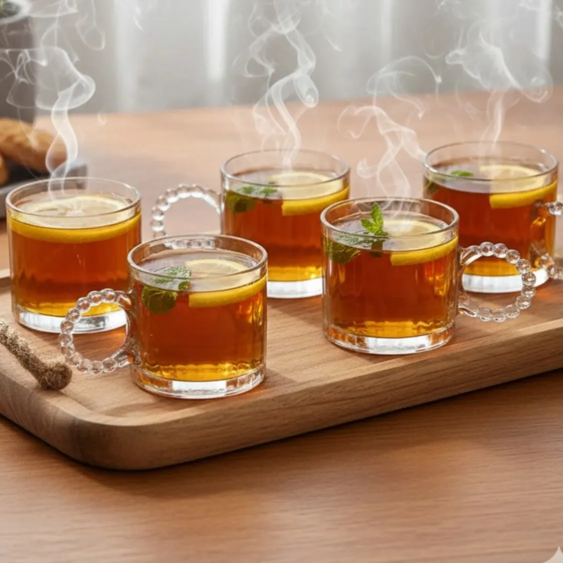 Glass Tea Cups Set