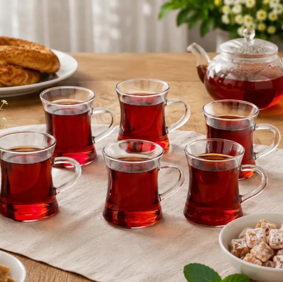 Glass Tea Cups Set