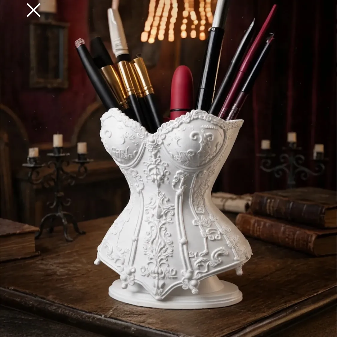 Corset-style Makeup Brush Holder