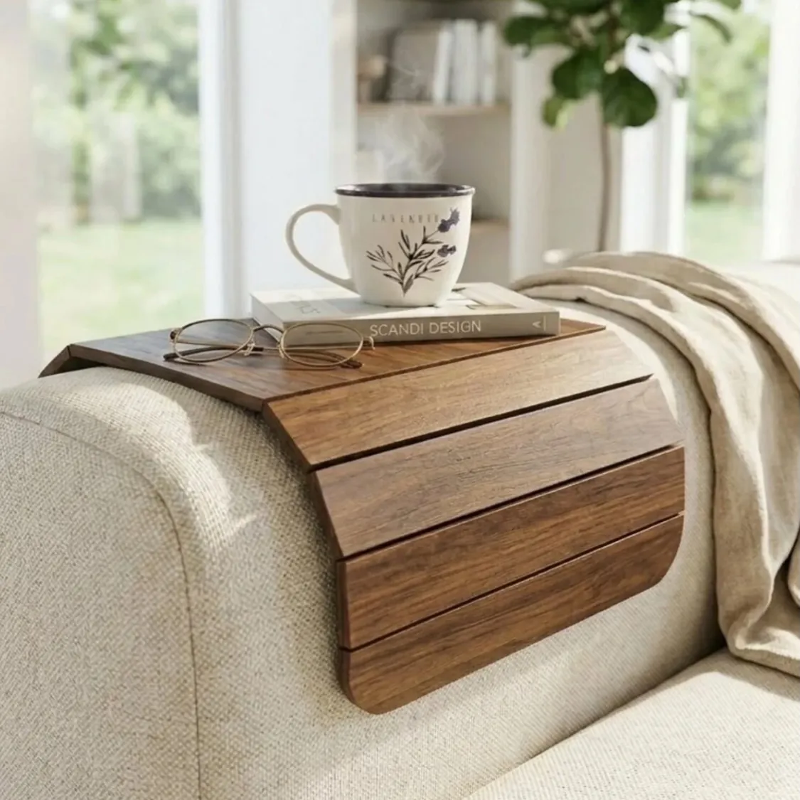Wooden Sofa Armrest Tray