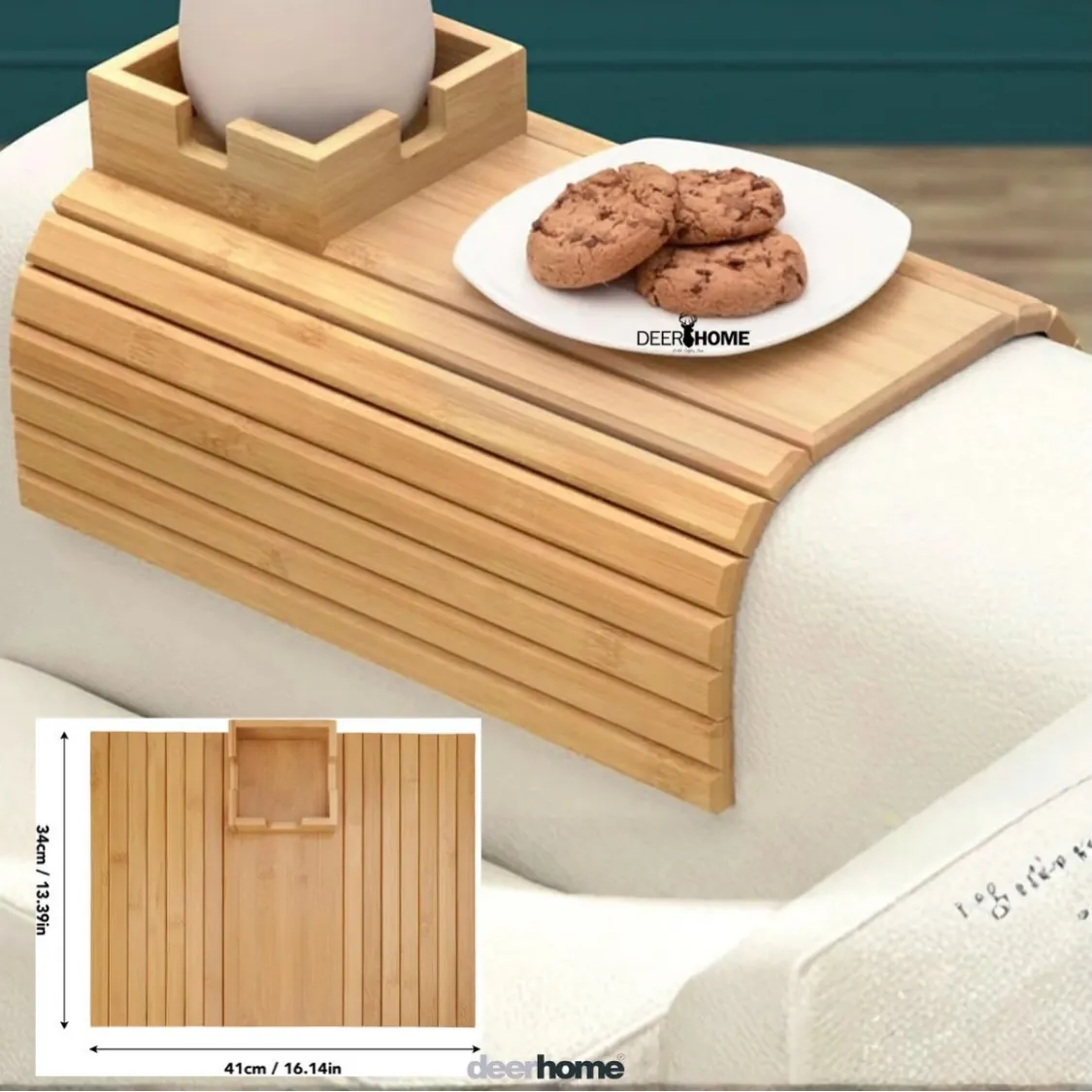 Wooden Sofa Armrest Tray