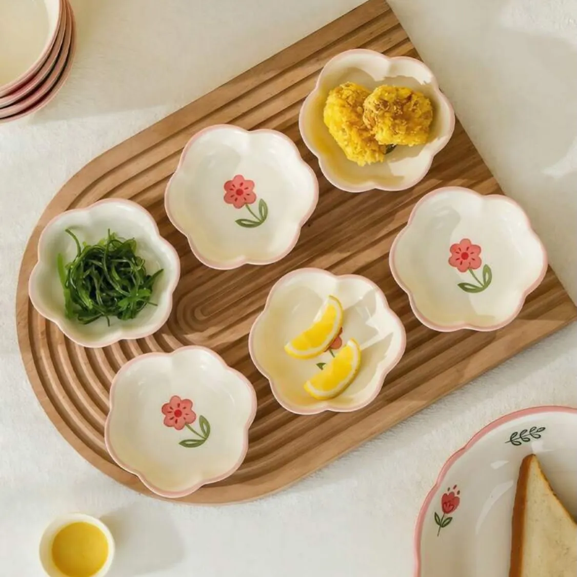 Ceramic Mini Bowls with Bread and Pretzel Handles