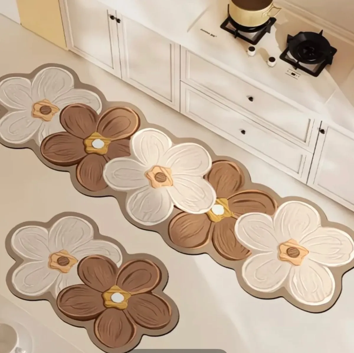 Floral Oval Bath Mat