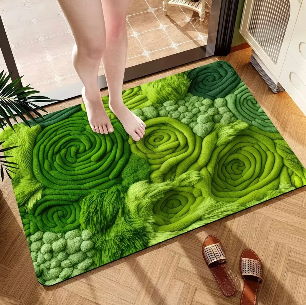 Floral Oval Bath Mat