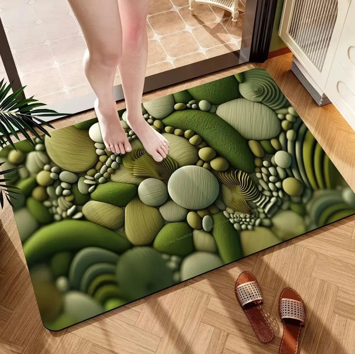 Floral Oval Bath Mat
